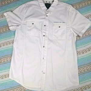 VINTAGE GUESS BUTTON DOW SHIRT WHITE